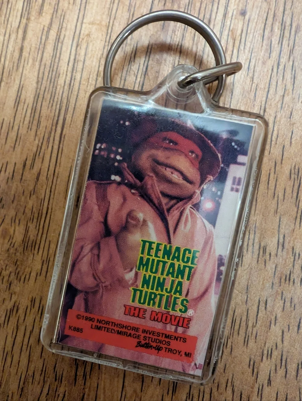 Vintage 1990 Teenage Mutant Ninja Turtles The Movie Raphael Keychain